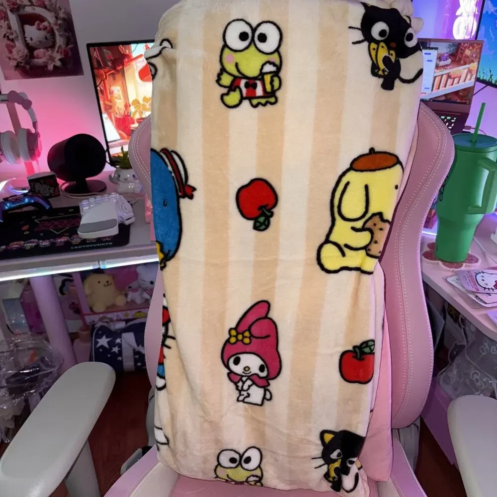Hello Kitty & Friends Throw Blanket Silk Touch 50x70 Snacks Food 2025 Sanrio